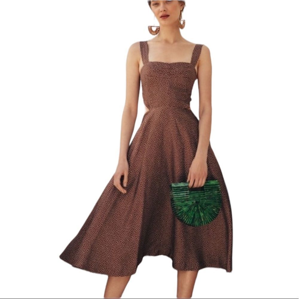 Cult Gaia Women's Brown Faye Silk Darted Dress Small HOST PICK❣️ - Picture 7 of 16